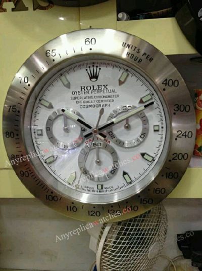 Rolex Cosmograph Daytona Black Wall Clock Stainless Steel